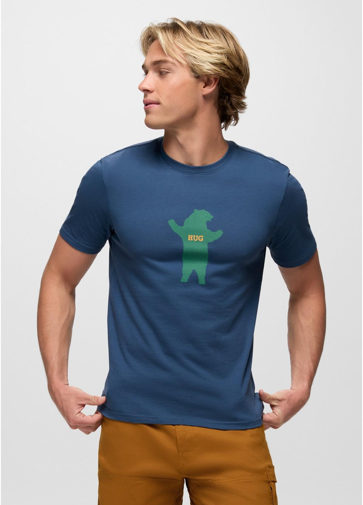 PRANA Men's Bear Squeeze Journeyman Short Sleeve Graphic Tee - Bluff Blue