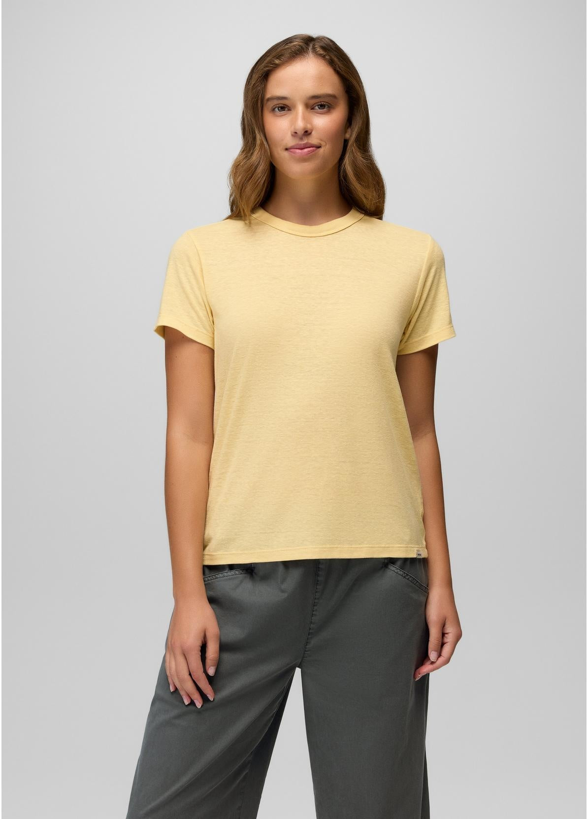 PRANA Women's Cozy Up Short Sleeve Crew - Vanilla Bean