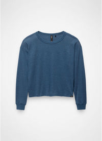 PRANA Women's Cozy Up Long Sleeve Crew - Bluff Blue