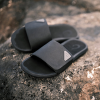 OLUKAI Men's Ulele Slide - Lava Rock/Lava Rock