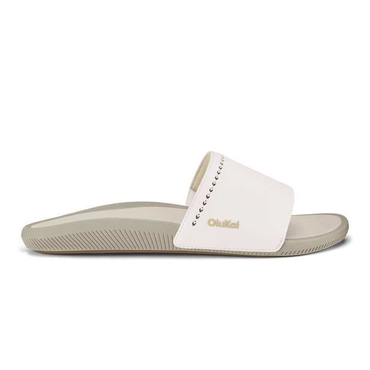 OLUKAI Women's Ulele Slide - Bright White/Tapa