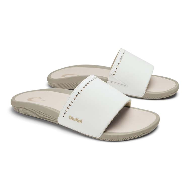 OLUKAI Women's Ulele Slide - Bright White/Tapa