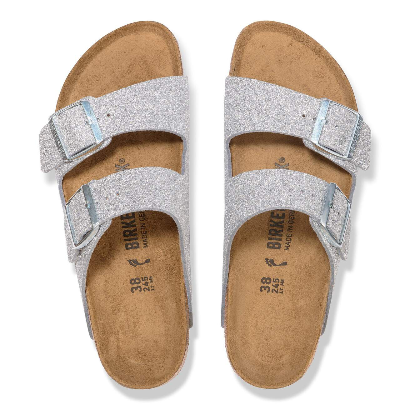 BIRKENSTOCK Arizona Synthetics - Shiny Glitter Silver