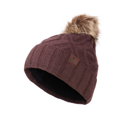 KOMBI Cable Knit Beanie -Dark Choco