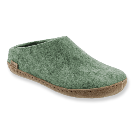 GLERUPS Leather Sole Slip On - Moss