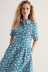 SEASALT Wild Liquorice Dress - Bold Cornflower Sailboats