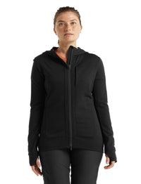 Icebreaker 260 Women's Quantum IV LS Zip Hoodie- Black