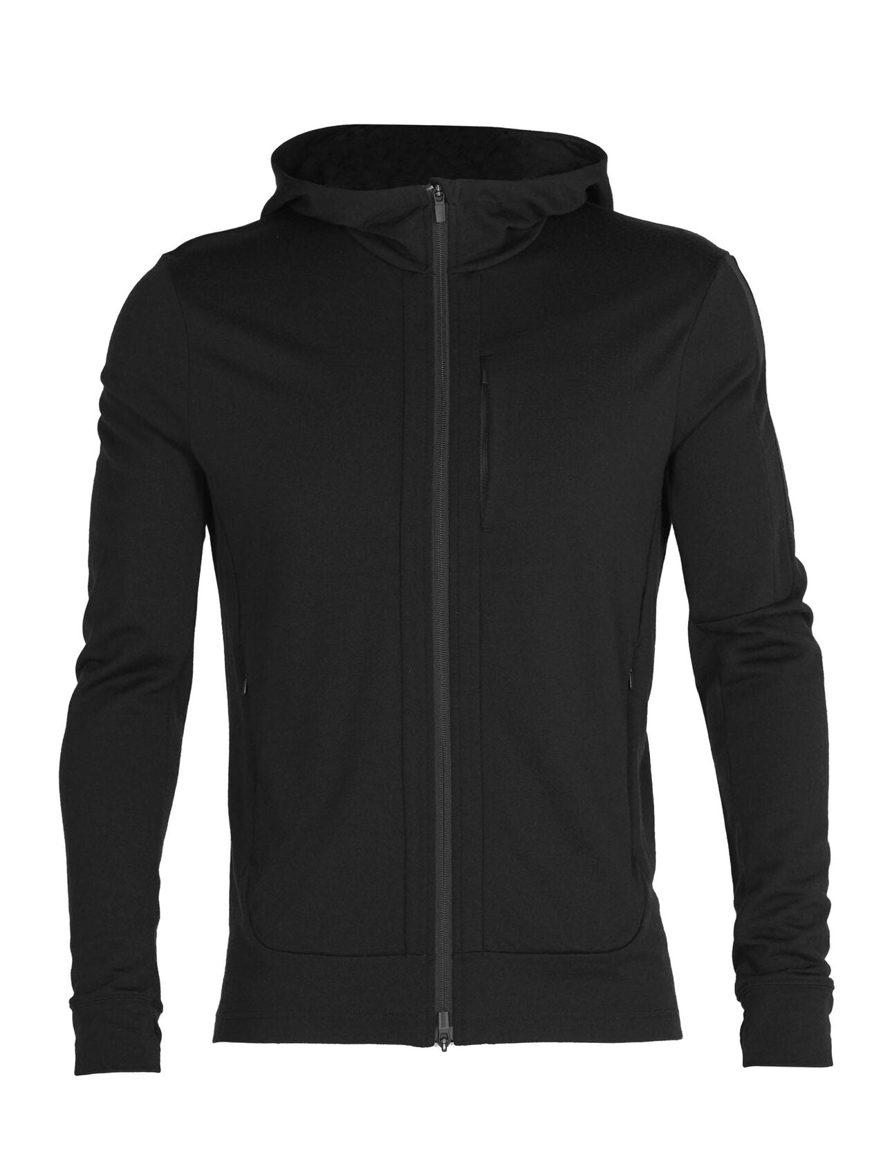 Icebreaker Men s Quantum IV Long Sleeve Zip Hoodie Black Vamosoutdoors