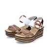 Rieker Womens Platform Sandal Eagle -68176-64 - Multi Black & Brown
