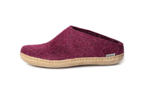 Glerup Slipper Leather - Cranberry