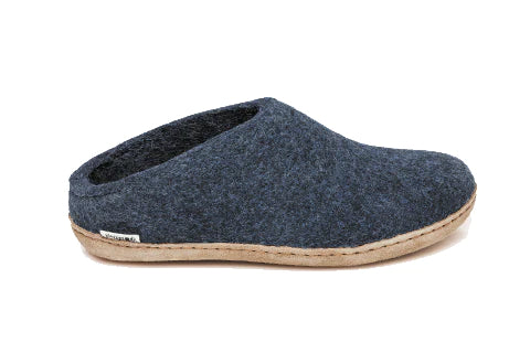 Glerup Slipper Leather - Denim