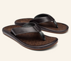 OluKai Men likai Leather Sandals - Charcoal