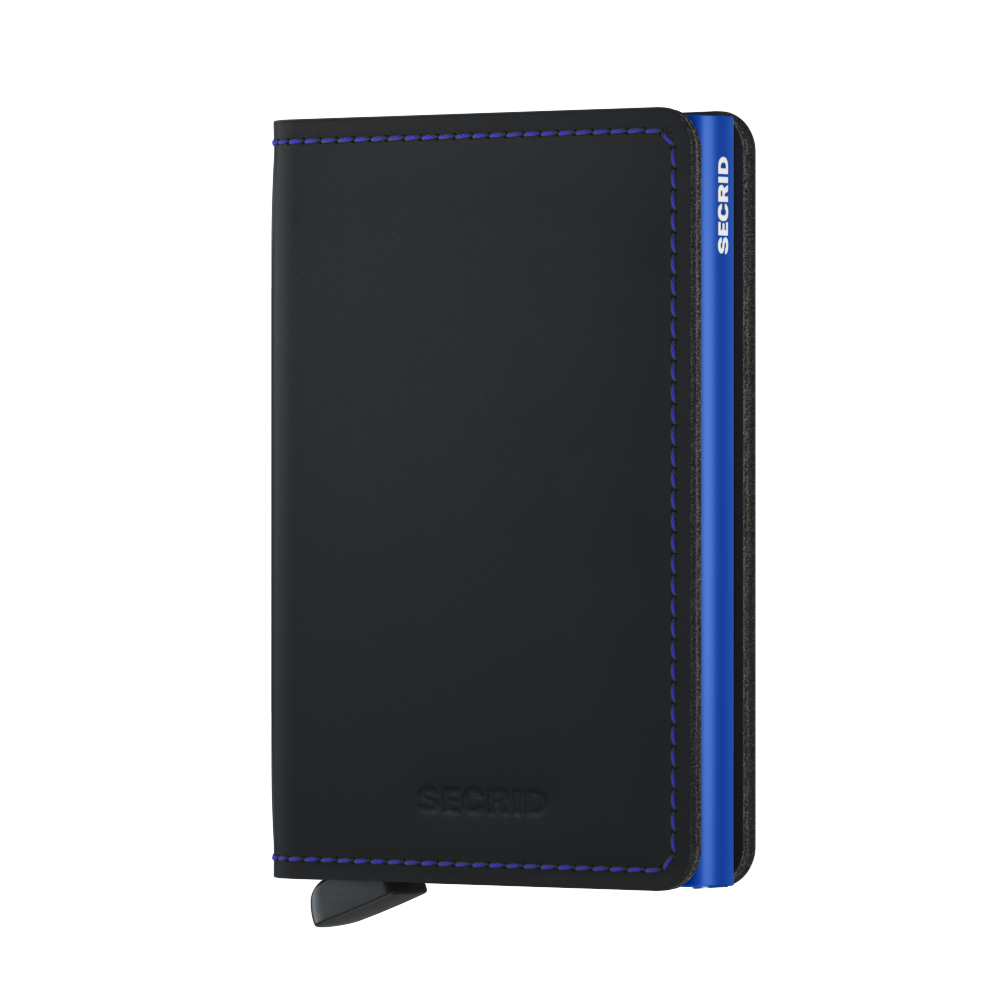 SECRID Slimwallet - Matte Black & Blue