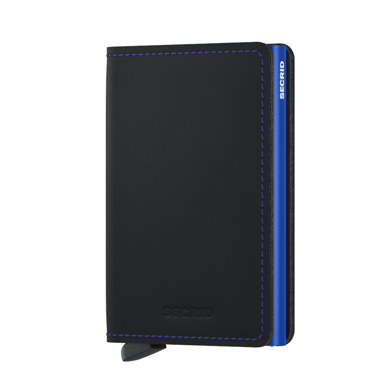 SECRID Slimwallet - Matte Black & Blue