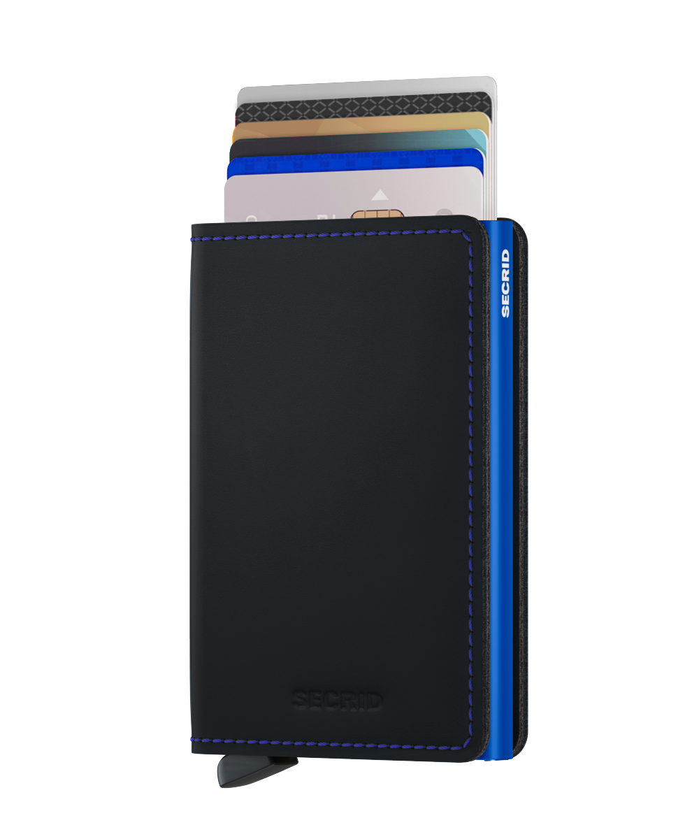 SECRID Slimwallet - Matte Black & Blue