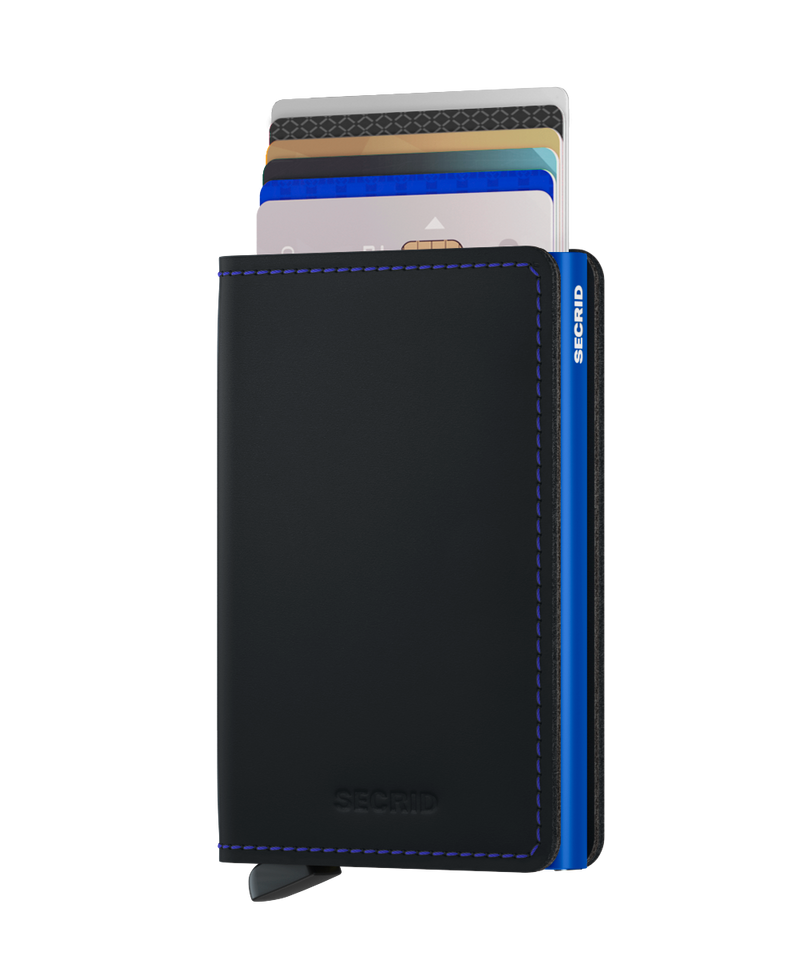 SECRID Slimwallet - Matte Black & Blue
