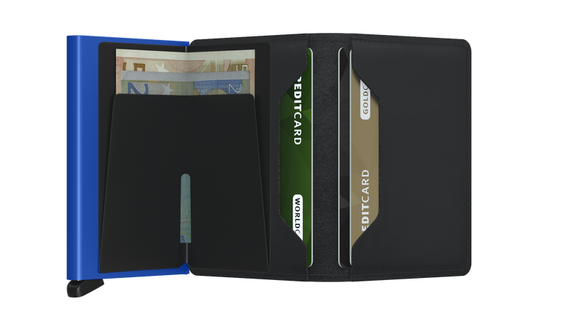 SECRID Slimwallet - Matte Black & Blue