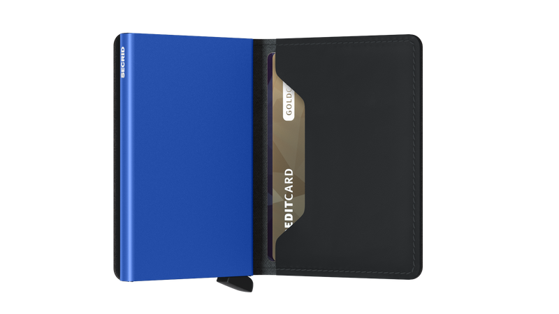 SECRID Slimwallet - Matte Black & Blue