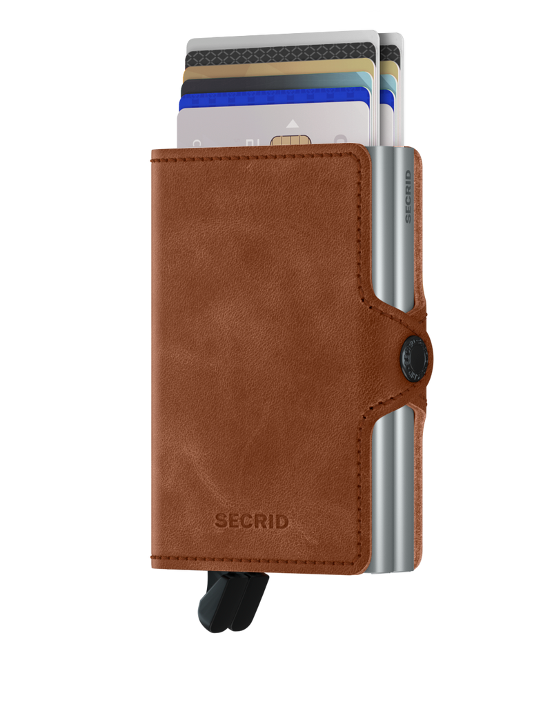 SECRID Twinwallet - Vintage Cognac Silver