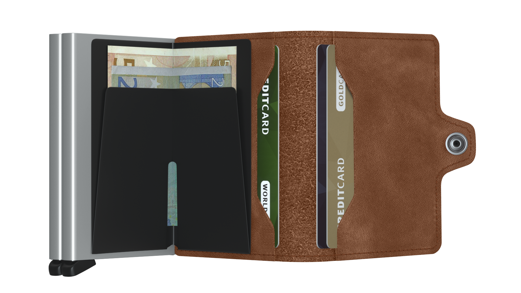 SECRID Twinwallet - Vintage Cognac Silver