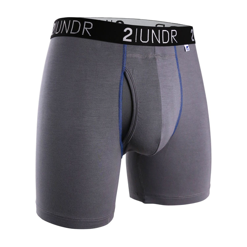 2UNDR Swing Shift Boxer Brief - Grey/Blue