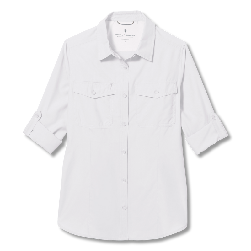 Royal Robbins Womens Expedition III Long Sleeve - White